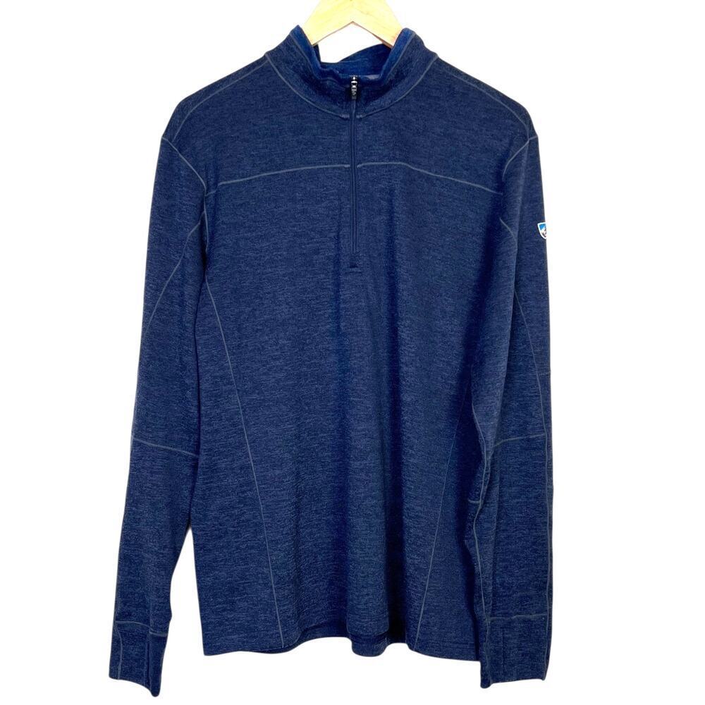 KÜHL 1/4-Zip Performance Pullover Sweater in Navy Blue Men’s Large
